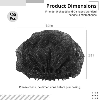800 Pcs Non-Woven Microphone Windscreens, Disposable Protective Covers, Individually Wrapped Mic Caps for Karaoke, Studio, and Live Performances