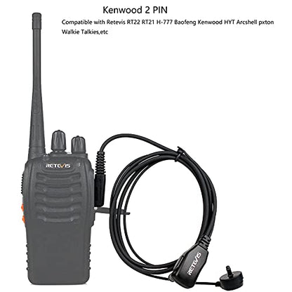 Retevis Walkie Talkie Earpiece with Mic, for RT22/RT21/RT68/H777/RT86 | Comfortable Acoustic Tube, Compatible with Pxton, Baofeng BF-888S, Kenwood walkie talkies, Surveillance Headset(1 Pack) - style: Acoustic Tube