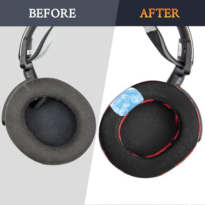 SOULWIT Earpads for SteelSeries Arctis 1/3/5/Arctis 7/7+/7P/7P+/7X/7X+/9/9X/Pro/Prime(Do Not Fit Any Arctis Nova) Headset, Cooling Gel Ear Pads Cushions with Ice Silk Fabric - Red Storm - color: Red Storm