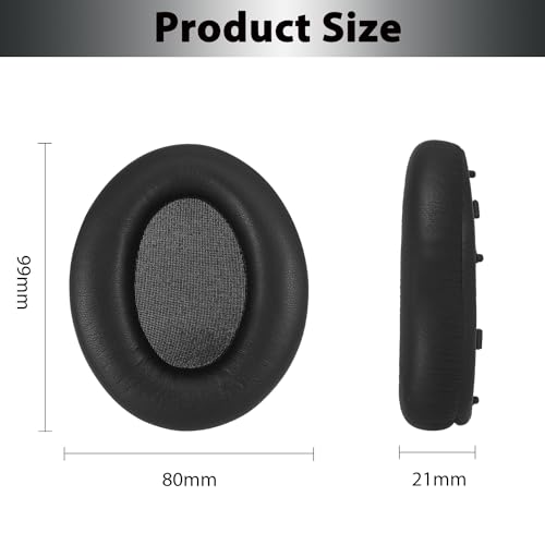 Adhiper XM3 Replacement Ear Pads for Sony WH-1000XM3 Headphones - Black | Soft Protein Leather & High-Density Memory Foam Earpads for Sony WH1000XM3, with Buckle & Install Tool, Easy to Install
