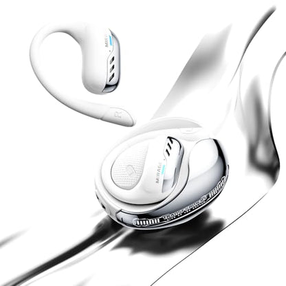 Transformers Earbuds T55, Bluetooth Wireless Gaming Earbuds with Mic, Open-Back in Ear Earbuds, Low Latency, HiFi Calling, Dual Modes, LED Display (Mirage White) - color: Mirage White
