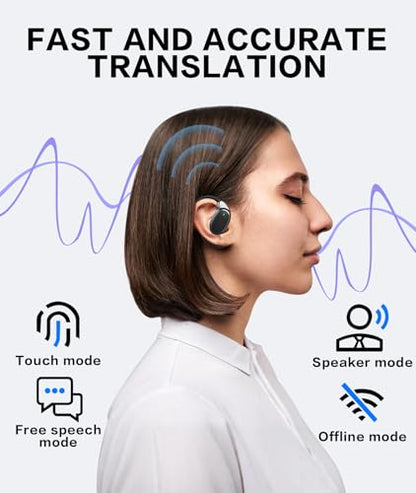 AI Wireless Earbuds, Noise Cancelling & Real-Time Translator | Real-time translator supports 150+ languages, advanced noise cancelling & sound optimization, comfortable fit.
