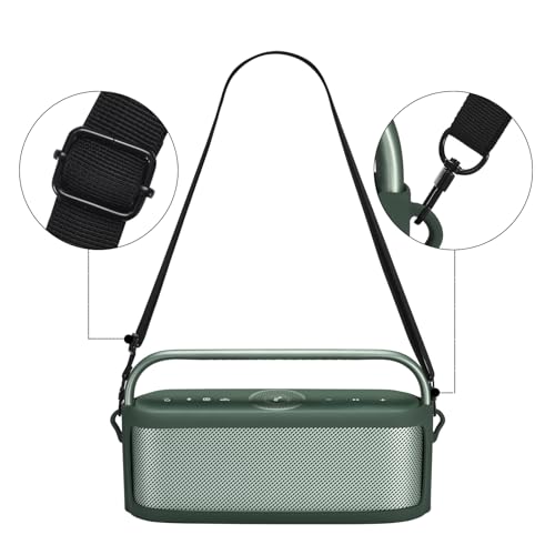 Silicone Case Sleeve Compatible for Soundcore Motion X600 Portable Bluetooth Speaker Accessories Travel Carry Rubber Skin Case Motion X600 Protection with Adjustable Strap (Green)