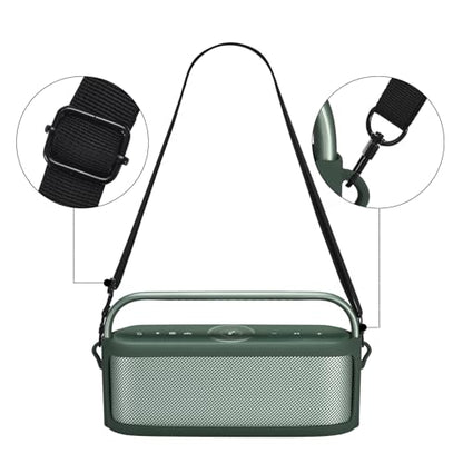 Silicone Case Sleeve Compatible for Soundcore Motion X600 Portable Bluetooth Speaker Accessories Travel Carry Rubber Skin Case Motion X600 Protection with Adjustable Strap (Green)
