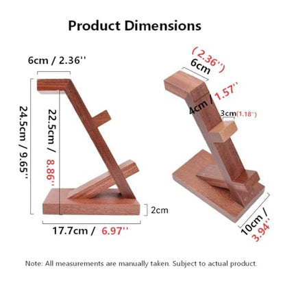 Solid Wood Headset Stand with Gaming Controller Holder, Desktop Gaming Accessory