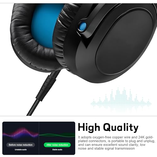 Replacement Audio Upgrade Cable for Sennheiser HD8 DJ, HD7 DJ, HD6 Mix, HD599, HD598, HD579, HD569, HD558 Headphones, 2.5mm to 3.5mm Aux Cord with 6.35mm Adapter Retractable Coiled Design (4FT-15FT)