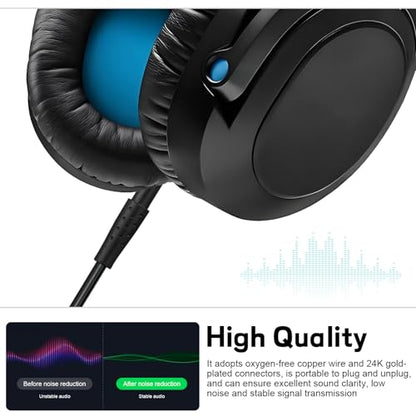 Replacement Audio Upgrade Cable for Sennheiser HD8 DJ, HD7 DJ, HD6 Mix, HD599, HD598, HD579, HD569, HD558 Headphones, 2.5mm to 3.5mm Aux Cord with 6.35mm Adapter Retractable Coiled Design (4FT-15FT)