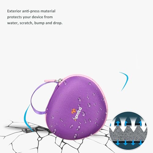 Aproca Case Compatible with iClever BTH12 HS19 BTH26 / AILIHEN I35 Kids Bluetooth Headphones, Storage Hard Bag -Purple with Pink (Case Only) - color: Purple with Pink