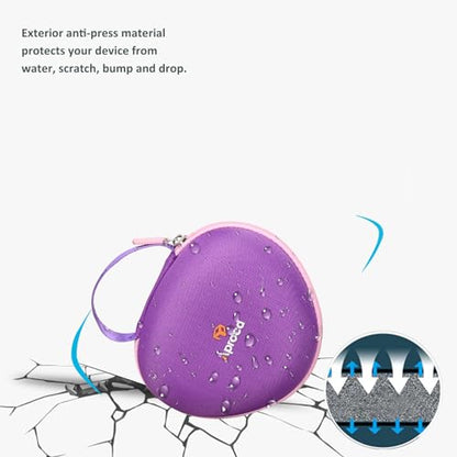 Aproca Case Compatible with iClever BTH12 HS19 BTH26 / AILIHEN I35 Kids Bluetooth Headphones, Storage Hard Bag -Purple with Pink (Case Only) - color: Purple with Pink