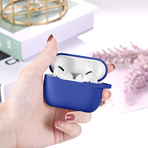 Lerobo for AirPod Pro Case, Soft Silicone Cover with Keychain, Glaze Blue | Drop Protection, Scratch & Dust Resistant, Wireless Charging, Compatible with Apple AirPods Pro 2/1 Case Cover for Women Men - color: Glaze Blue