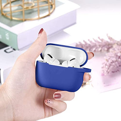 Lerobo for AirPod Pro Case, Soft Silicone Cover with Keychain, Glaze Blue | Drop Protection, Scratch & Dust Resistant, Wireless Charging, Compatible with Apple AirPods Pro 2/1 Case Cover for Women Men - color: Glaze Blue