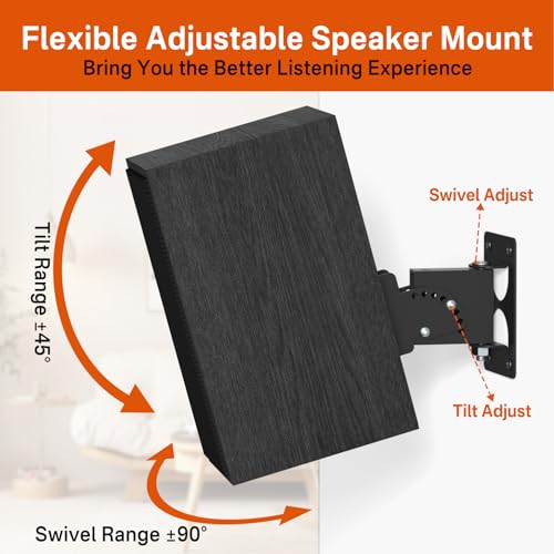 R-50M RP-502S Klipsch 스피커 마운트용 조절 가능한 스피커 벽 마운트, Klipsch 책장 스피커용 금속 벽 스피커 선반, 하드웨어 키트 포함, 18.1kg(40파운드) 지탱, 2팩 - style: 2팩