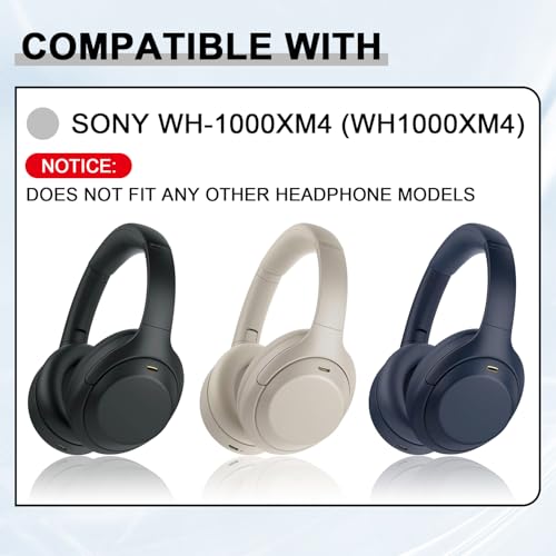 Replacement Ear Pads for Sony WH-1000XM4 (WH1000XM4) Over-Ear Headphones, Ear Cushions, Headset Earpads, Ear Cups Cover with Soft Protein Leather (Blue) - color: Blue
