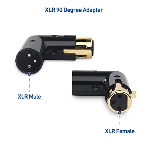 Cable Matters 2-Pack Adjustable Angled XLR Adapter, Male to Female | Adjustable Right Angle XLR Adapter, 3-Pin XLR, Rugged Metal Housing, Pass-through Audio, for Mixers and Musical Equipment
