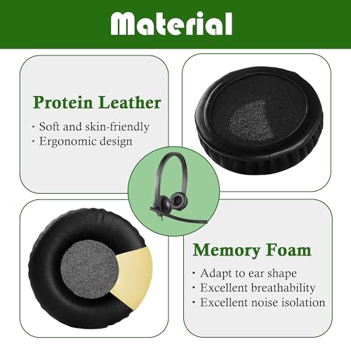 H570e Headset Replacement earpads Compatible with Logitech H820e/H650e/H570e Headset Ear Cushions with Protein Leather