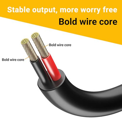 CENSHI 2-Pack 12V/24V DC Power Splitter Cable 5.5x2.5mm 1 Female to 2 Male | 1Ft 18AWG Pure Copper DC5525 Y Splitter Cord, for LED Light Strips, Router, CCTV Camera, Solar Monitor - size: 1 Female to 2 Male