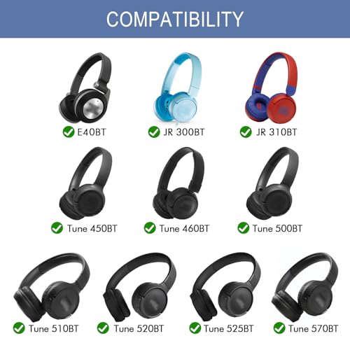 Ear Pads for JBL Tune 450BT / Tune 500BT / Tune 510BT / Tune 520BT - Black