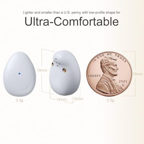 Mini Wireless Bluetooth Earbuds, Tiny Semi in-Ear Headphone Small/Light/Thin for Sleep on Side/Work/Fitness/Run/Drive, Stream Music or Podcasts from iPhone/Android Phones(White Gray) - color: White Gray