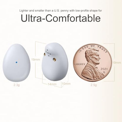 Mini Wireless Bluetooth Earbuds, Tiny Semi in-Ear Headphone Small/Light/Thin for Sleep on Side/Work/Fitness/Run/Drive, Stream Music or Podcasts from iPhone/Android Phones(White Gray) - color: White Gray