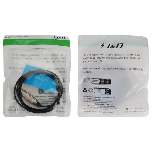 J&D XLR Female to 3.5mm TRS Male Balanced Mic Cable, 3 ft | 24K Gold-Plated Plugs and Copper Shell XLR to 3.5mm TRS Balanced Mic Cable for DSLR Cameras, Sound Cards and Mixers - size: 3 Feet