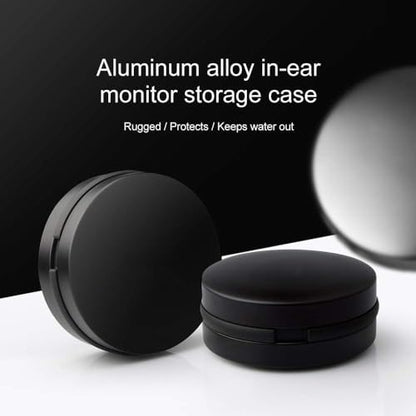 Soundlink Earphone Case Round Aluminum Alloy Earbuds Case Waterproof Protective Storage Box for in Ear Monitor