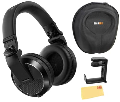 Pioneer DJ HDJ-X7 Professional Over-Ear DJ Headphones - Black Bundle with Case, Stand, and Austin Bazaar Polishing Cloth - color: HDJ-X7, style: Black