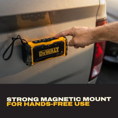 DEWALT Heavy Duty Magnetic ToughSound Pro Bluetooth Speaker – 22W | Jobsite Portable Speaker w/Built-in Magnets, IP67 Dust & Waterproof, 14H Runtime, Auracast Multi-Speaker Linking & EQ Modes