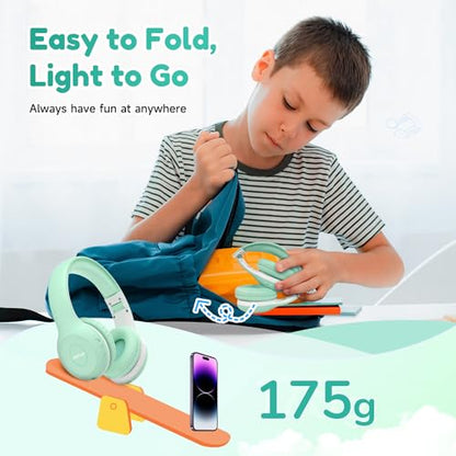 EarFun K2 Kids Bluetooth Headphones for School, Kids Headphones with Mic - color: Green