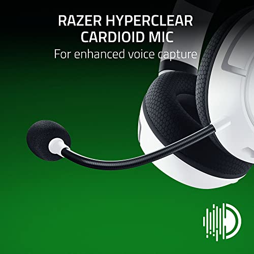 Razer Kaira HyperSpeed Wireless Gaming Headset for Xbox Series X|S, Xbox One, PC: TriForce 50mm Drivers - HyperClear Cardioid Mic - Low Latency Bluetooth - Up to 30 Hour Battery Life - White - color: White, style: Kaira HyperSpeed