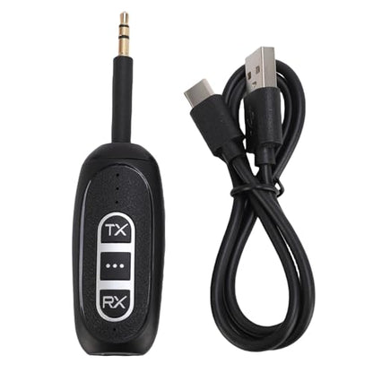 Jiawu Bluetooth 5.4 Transmitter Receiver Low Latency Audio Adapter for Smartphones Tablets and Laptops with Rotatable Audio Jack