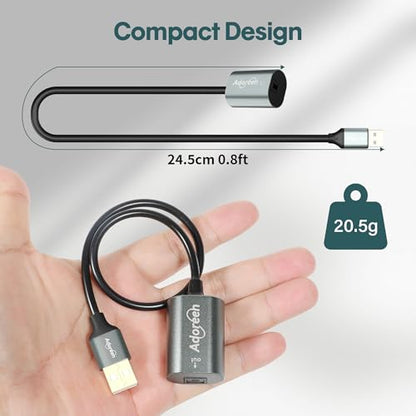 Adoreen Male USB A 2.0 to Female Toslink Digital Optical Audio Cable Adapter 0.6 Ft, USB to SPDIF Port Fiber Optic Converter, for Laptop Computer PC PS5/PS4, NOT for TV Or Other-Unidirectional - style: USB-A to Toslink