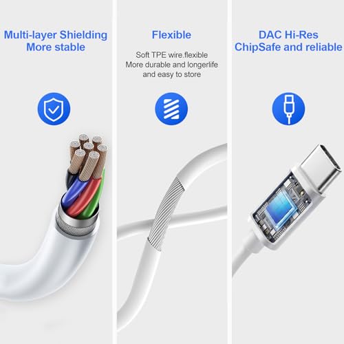 USB C Headphones 3 Pack,Type C Earphones for iPhone 17 16 15 Pro Max Plus iPad Pro Wired USB C Earbuds with Microphone & Remote Control Earphones for Samsung Galaxy S26 S25 S24 Google Pixel