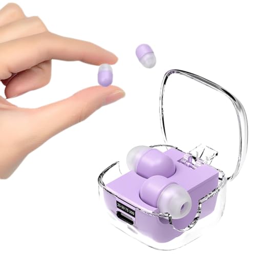 Xmenha Mini Small Invisible Earbuds Wireless Bluetooth Tiny Hidden Earbuds | Low Profile Skin Tone Micro Earbuds Mini Hidden Headphones For Work Mini Small Ear Buds Invisible Headphones - color: lavender