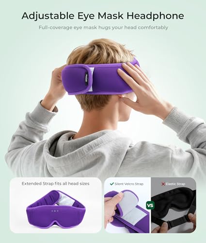 MUSICOZY Sleep Mask Headphones with Bluetooth Wireless Eye Masks Earphones