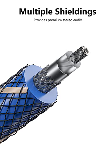 EMK Subwoofer Cable Digital Coaxial Audio Cable for Audiophile 75-Ω SPDIF Digital Coaxial Audio Cable Dual Shielded with Gold Plated RCA to RCA Connectors -Top Blue Series (3ft/1m) - size: 3ft/1m