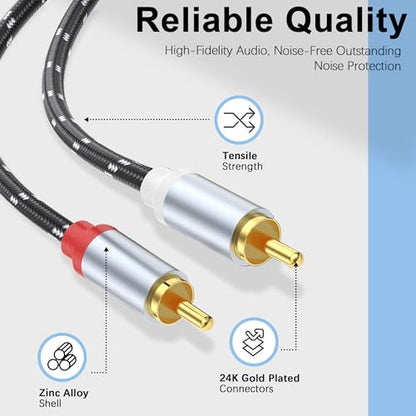 3.5mm to RCA Cable, Lightning to RCA Male to Aux Audio Adapter HiFi Sound Headphone Jack Adapter,(3 in 1 Audio Cable) Connector for iPhone/iPad Speaker MP3 Tablet HDTV(6FT) - size: 6FT, style: 3IN2RCA