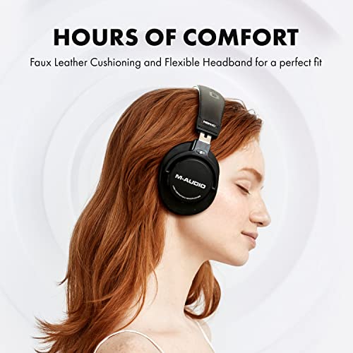 M-Audio M-Track Duo – USB Audio Interface for Recording, Streaming and Podcasting with Dual XLR & HDH40 – Over Ear Studio Headphones with Closed Back Design