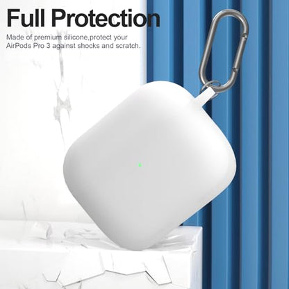 for AirPods Pro 3 Case Cover, Protective Soft Silicone with Keychain Cleaning Pen for Women Men for Apple AirPods Pro 3rd Generation Case(2025), Front LED Visible, Clear - color: D-Clear