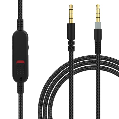Replacement Cloud Alpha Cable Audio Cord with Mute & Volume Controls Compatible with Kingston Cloud Alpha and Cloud Mix Gaming Headset (Black)