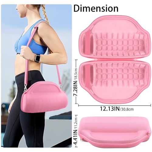 co2CREA Case for JBL Charge 6 Portable Bluetooth Speaker, Pink | High-Density Foam Padding, Reinforced Handle, Detachable Shoulder Strap, Compact Lightweight Design, Dust Protection - color: Pink Case
