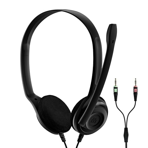 Sennheiser PC 3 Chat - Durable On-Ear Wired Headset - Noise Cancelling Microphone for Casual Gaming and Easy Connectivity - Lightweight Stereo Quality Sound - Great for Internet Telephony & E-Learners
