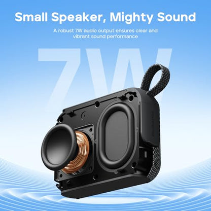 Tribit PocketGo Portable Bluetooth Speaker, 7W, IP68 Waterproof, 20H, Black - color: Black