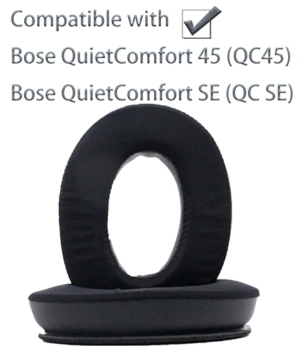 Replacement Ear Pads are Compatible with Bose QuietComfort 45 (QC45)/QuietComfort SE (QC SE) Headphones. Akkiv QC45 Earpads Cushions with ice-Feel Gel and Memory Foam (Black/ice-Feel) - color: black
