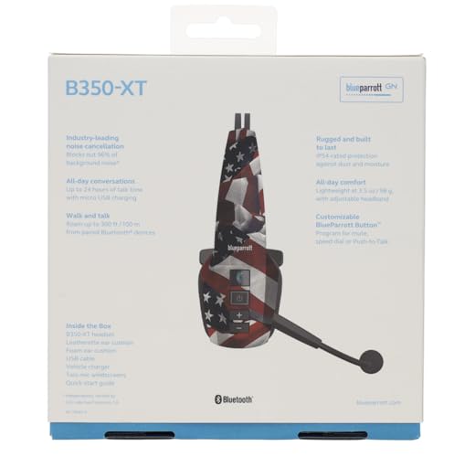 BlueParrott B350XTFLAGON One Nation Traditional Noise Cancelling Bluetooth Headset - Flag Design