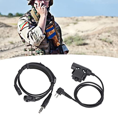U94 PTT Military Adapter ＋ Mobile 2 Pin 7.1mm Headset System Adapter Push to Talk for Motorola Radio, PU+PTT Material