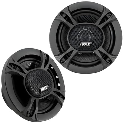 Pyle 3-Way Universal Car Stereo Speakers-300W 6.5” Triaxial Loud Pro Audio Car Speaker Universal OEM Quick Replacement Component Speaker Vehicle Door/Side Panel Mount Compatible PL613BK (Pair), black - size: 6.5