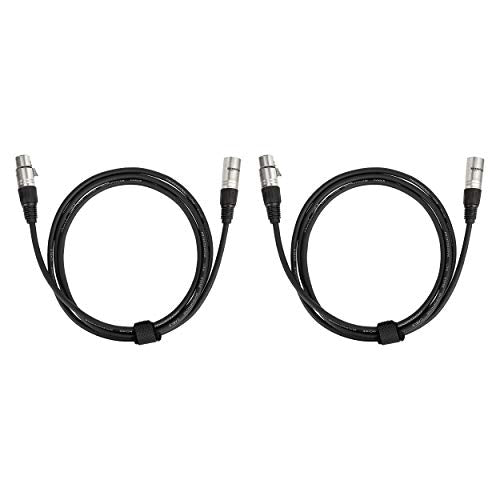 Amazon Basics 2-Pack XLR Male to Female Microphone Cable for Speaker or PA System, All Copper Conductors, 6MM PVC Jacket, 6 Foot, Black - size: 6 Feet, style: 2-Pack