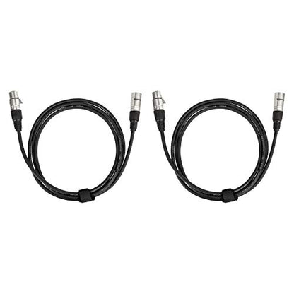 Amazon Basics 2-Pack XLR Male to Female Microphone Cable for Speaker or PA System, All Copper Conductors, 6MM PVC Jacket, 6 Foot, Black - size: 6 Feet, style: 2-Pack