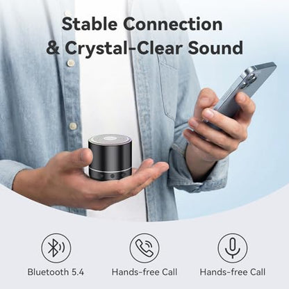 Mini Bluetooth Speaker, 2026 Ultra-Light Mini Bluetooth Speaker, IP7 Waterproof Brief Design, Small Shower Travel Speaker for Outdoor, 8H Playtime, Perfect for Backpacking, Bike, Beach & Gift Black - color: Black