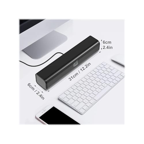 Adesso Xtream S5 USB Sound Bar Speaker for PC Desktop 5W x 2, Black